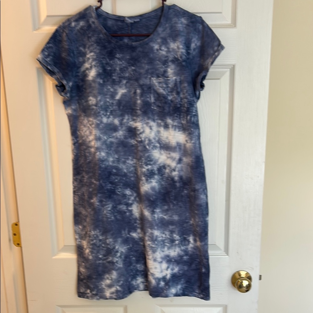 Blue Tie-Dye Kids Dress